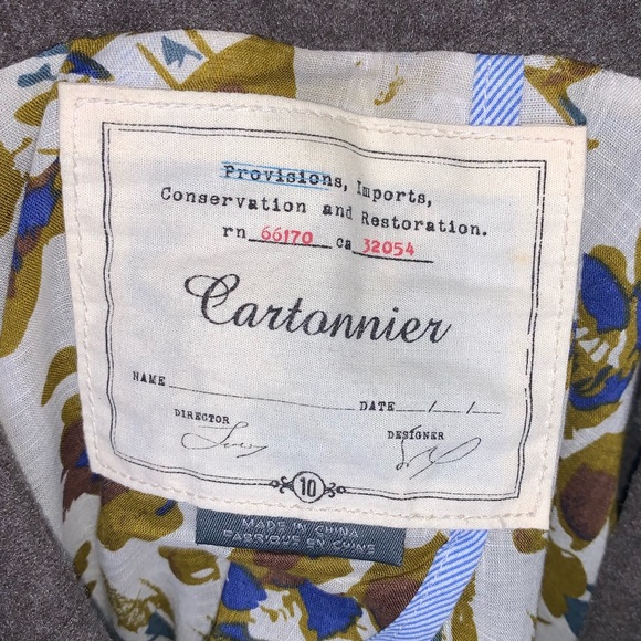 Anthropologie Cartonnier Microsuede Career Blazer size 10 Grey - Picture 4 of 5